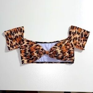 Animal print bikini top